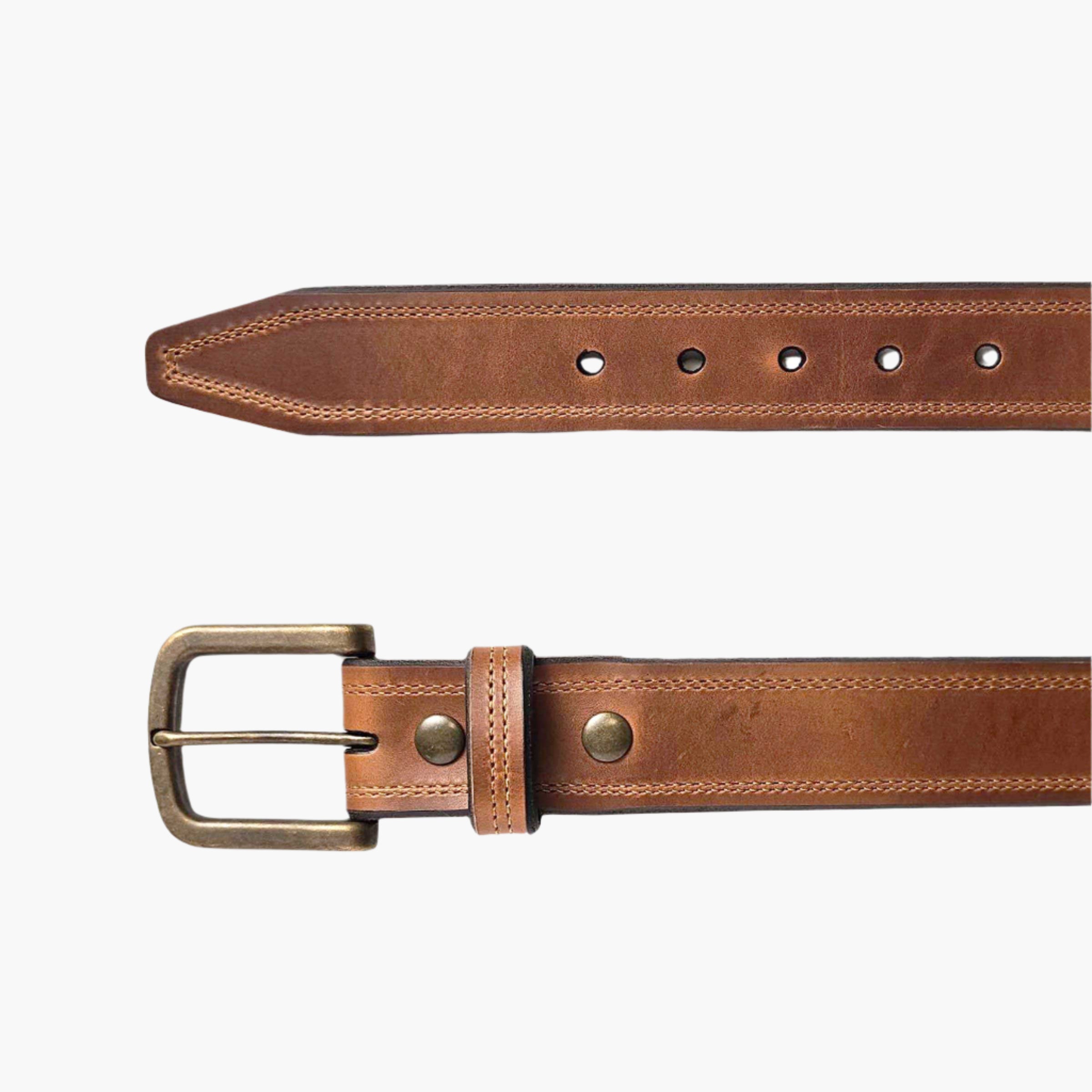 Lejon Belts Crusader men's leather belt, 1.5-inch width, featuring a classic design and sturdy buckle.