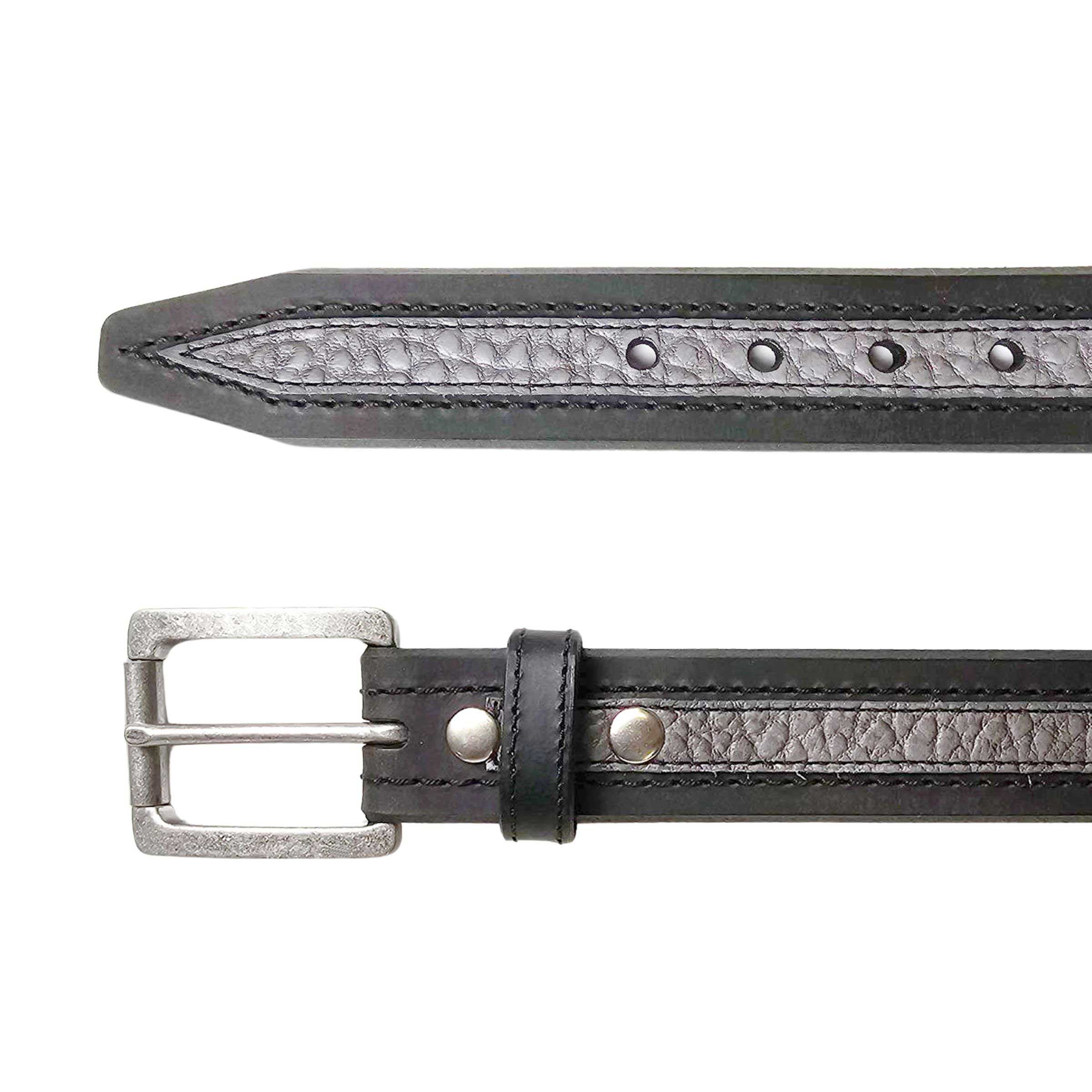 Lejon Belts Creekside men's belt with 1.5-inch width, featuring brown leather strap and classic buckle detail.