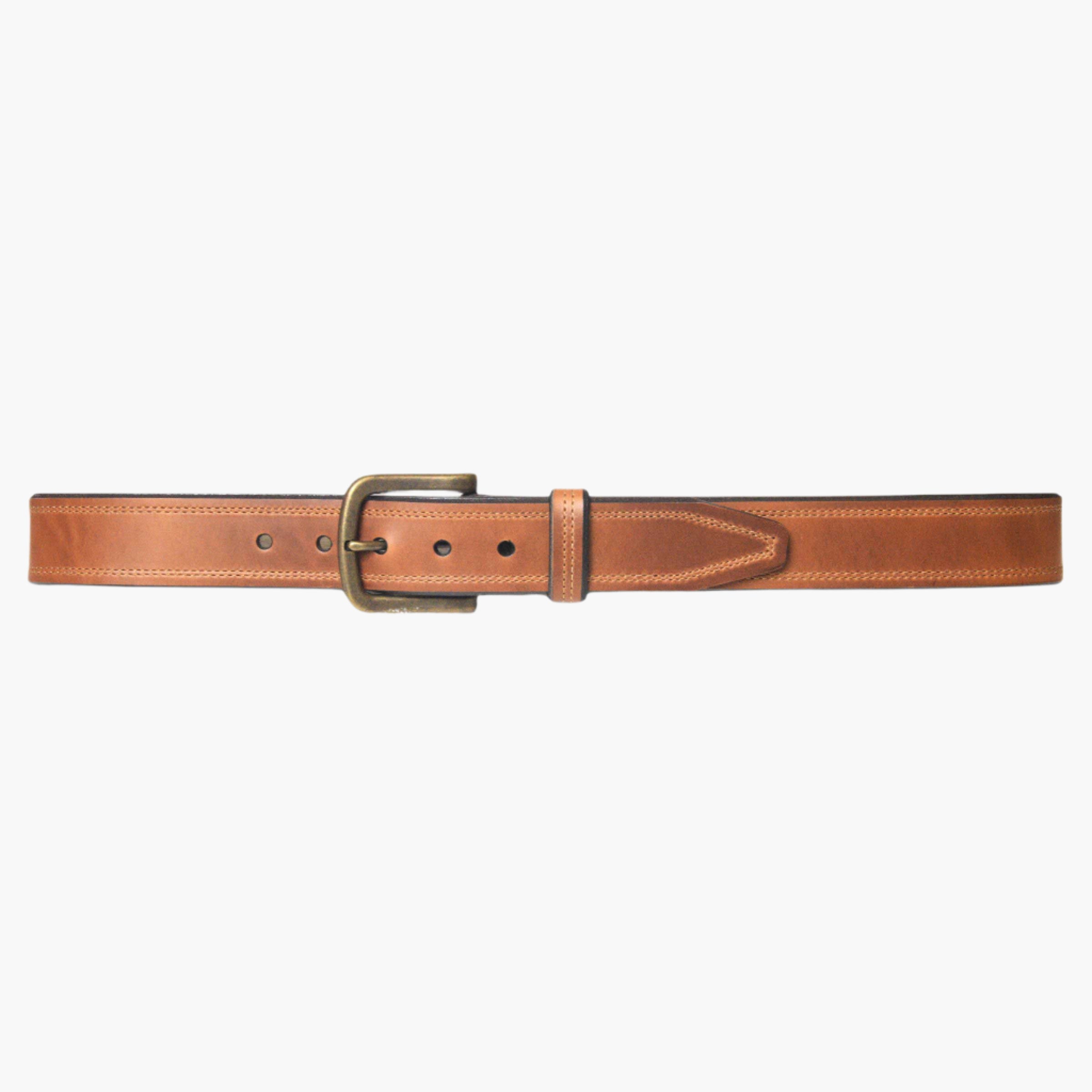 Lejon Belts Crusader men's belt, 1.5-inch wide, with dark brown leather and detailed stitching visible in the image.