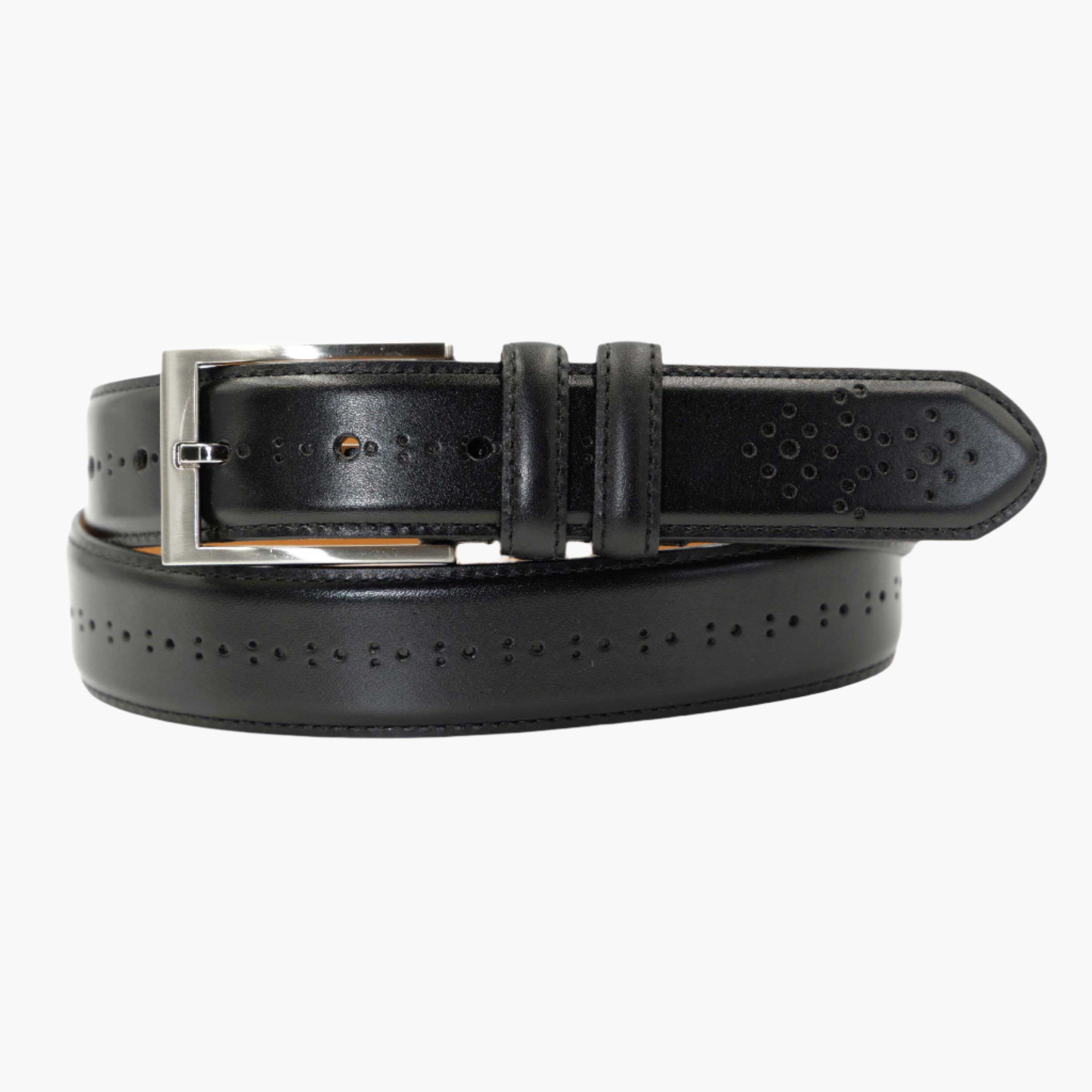 Lejon Belts men's Chancellor 1.3-inch wide leather belt with classic design and sturdy buckle.