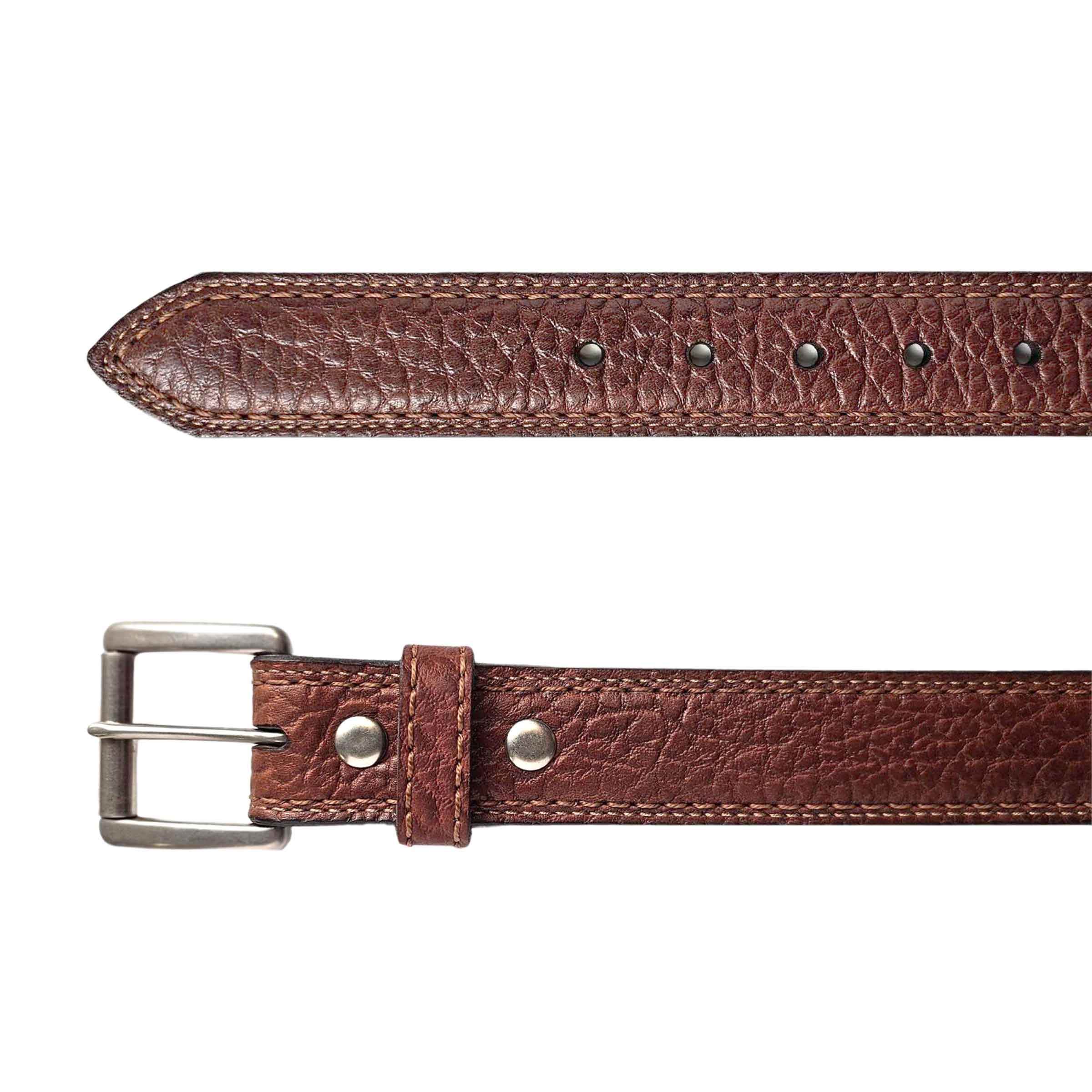 Lejon Belts men's leather belt with 1.5-inch width, featuring a sleek black strap and polished silver buckle.