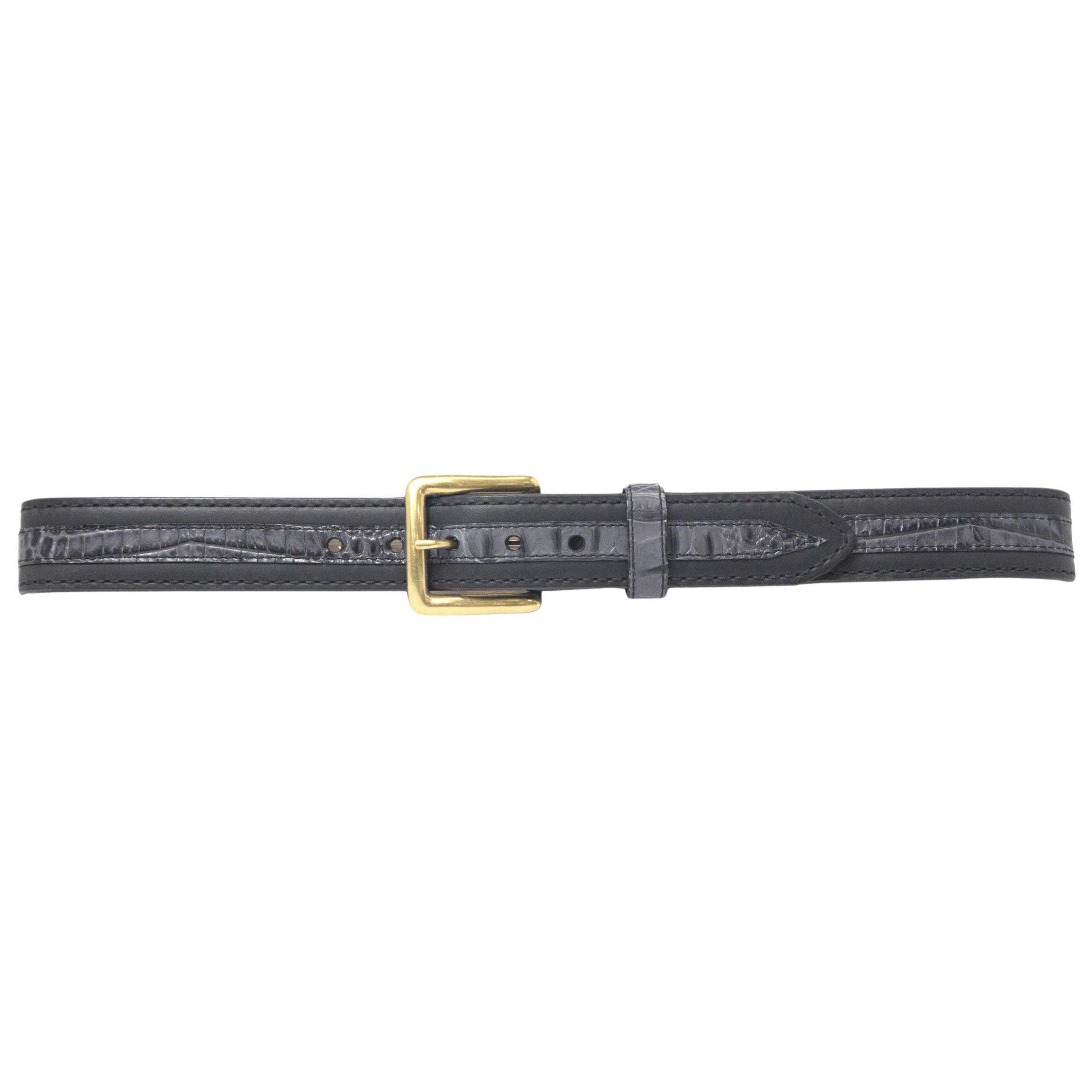 Lejon Belts Crowley men's belt, 1.5-inch width, brown leather with adjustable buckle and stitching detail.