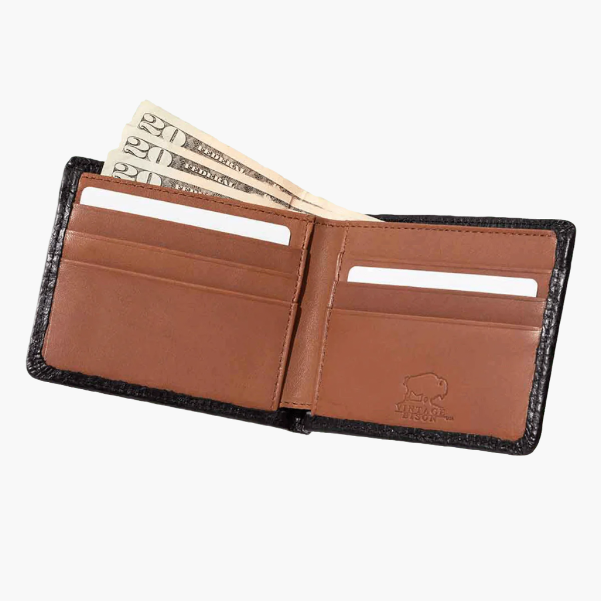Bison Bi-Fold Brown Wallet