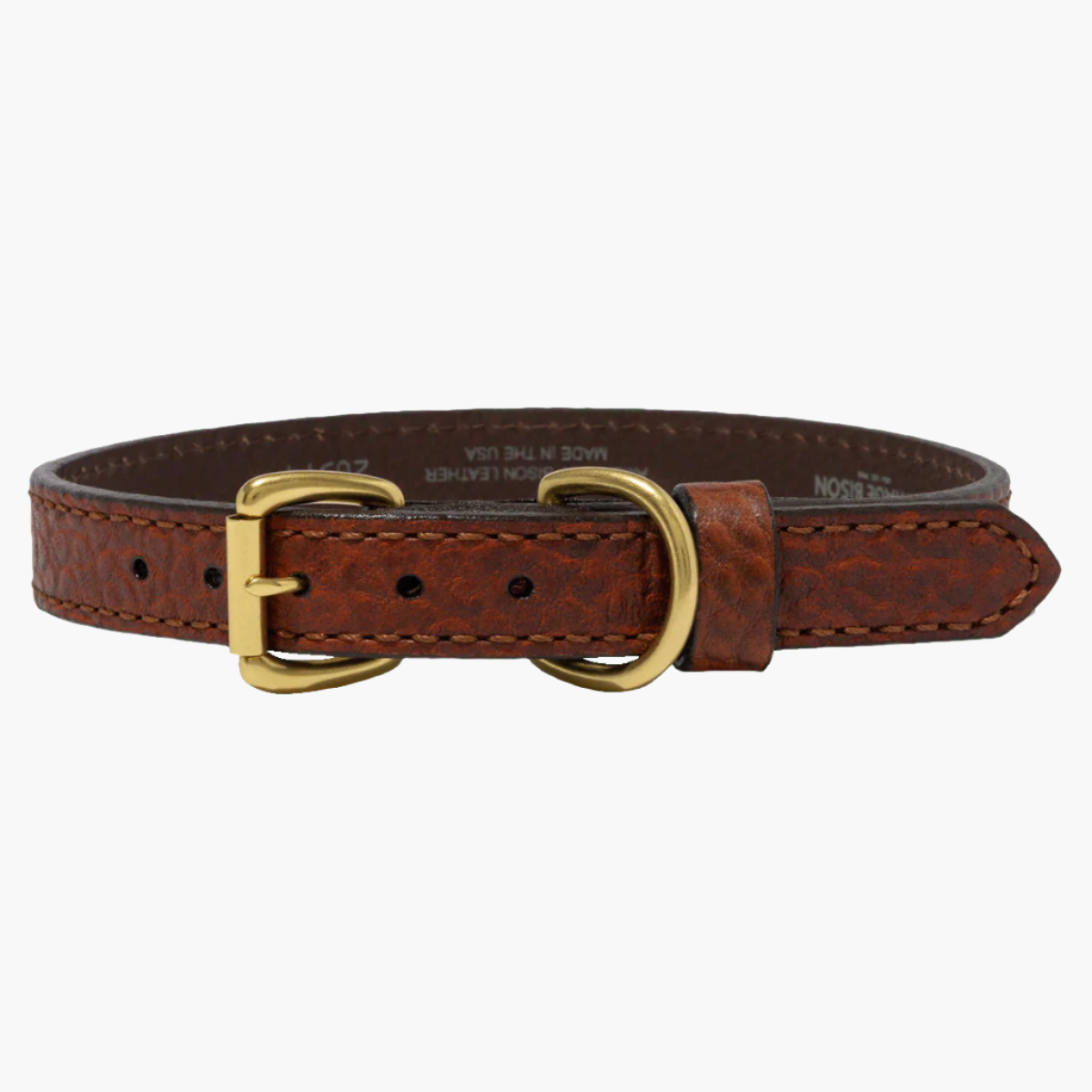 Bison leather dog collar