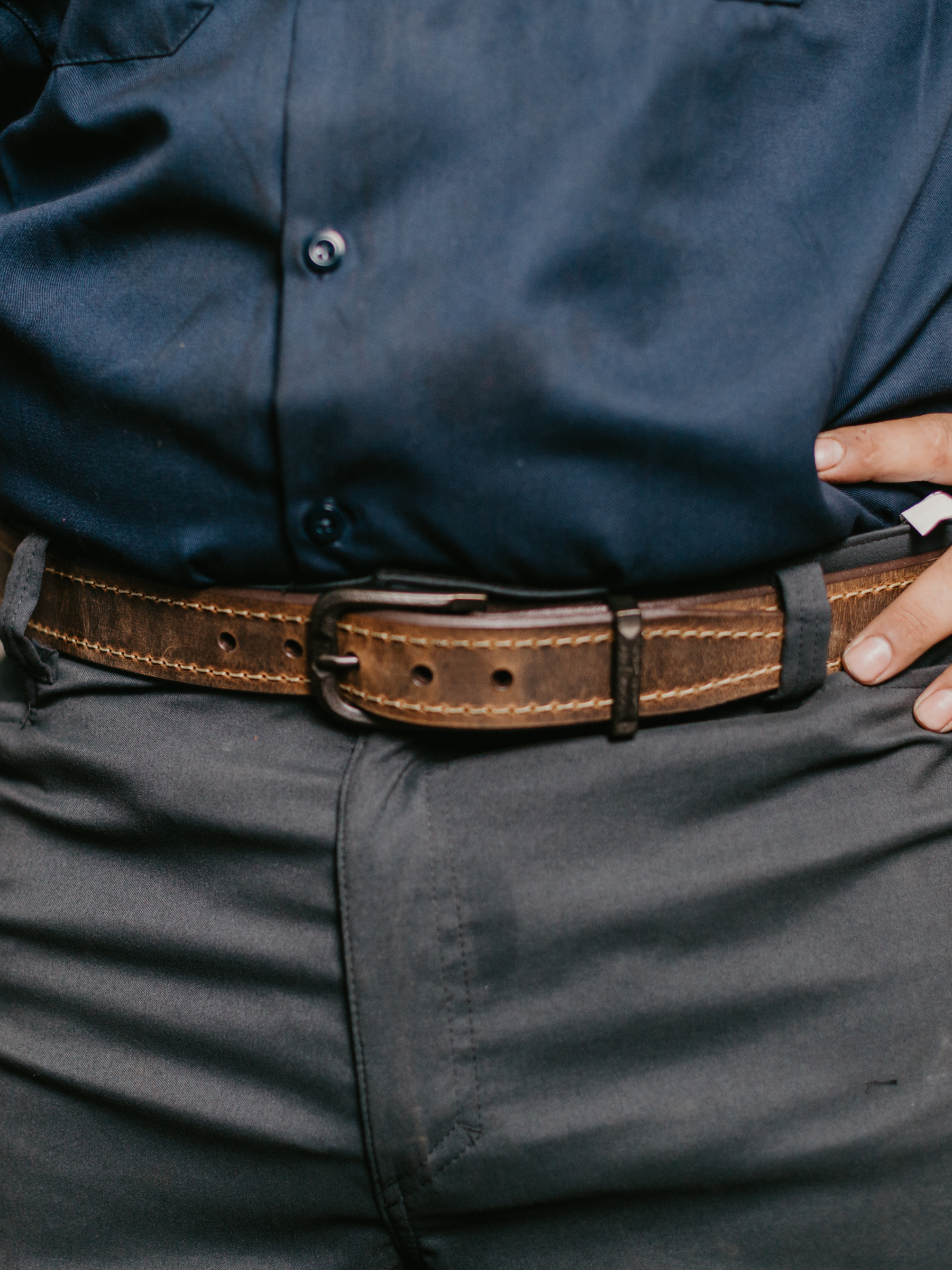 Lejon Belts Bronx men's leather belt, 1.5-inch width, featuring classic design and sturdy buckle for everyday wear.