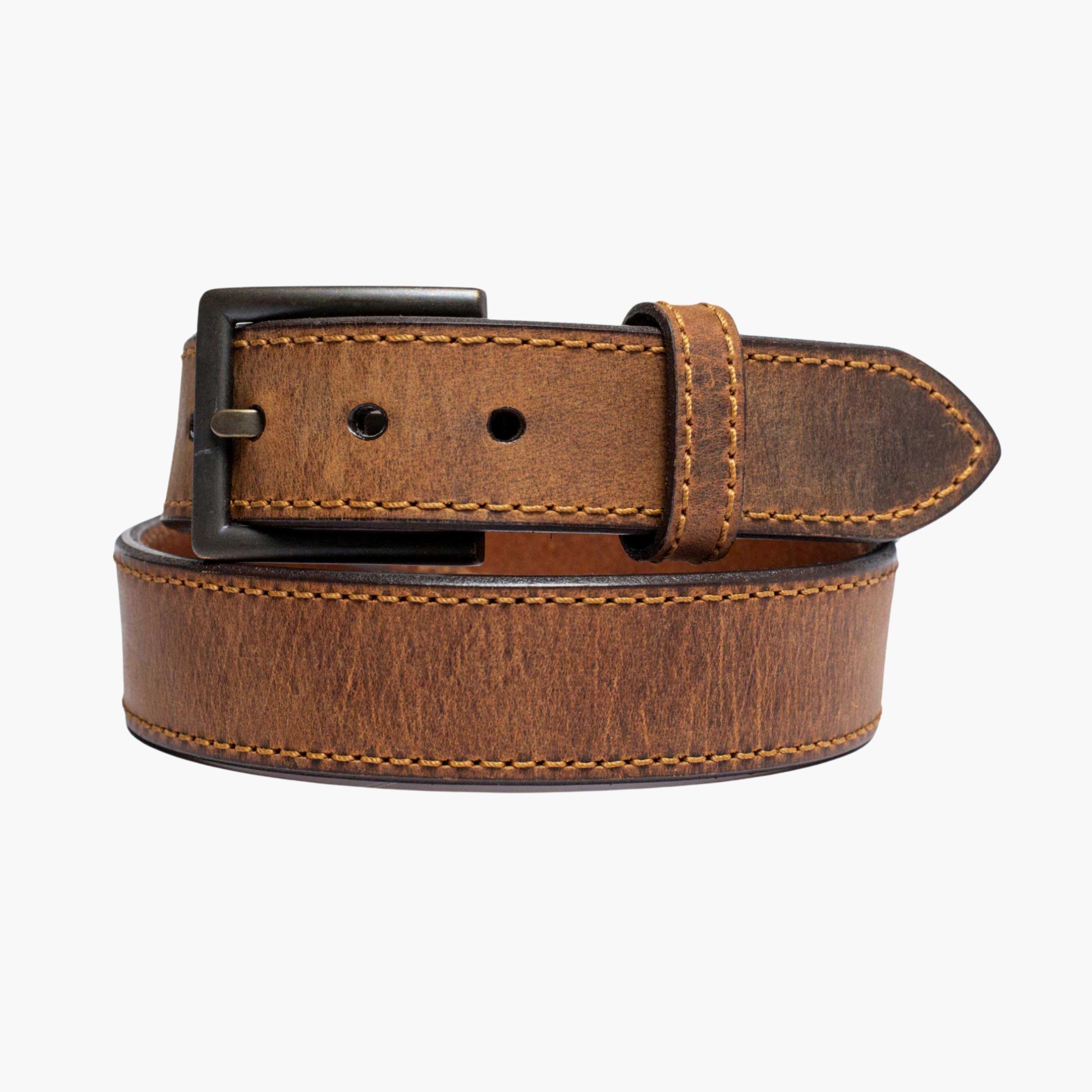Men's crazy horse leather everyday carry belt