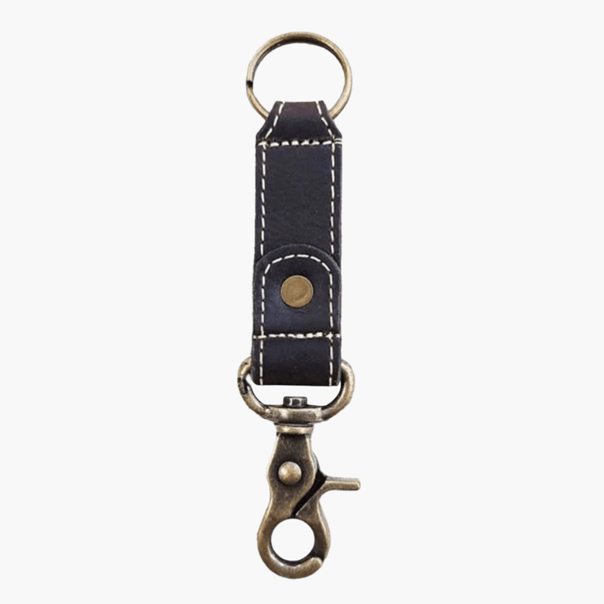 Brown Bison Leather Key Chain