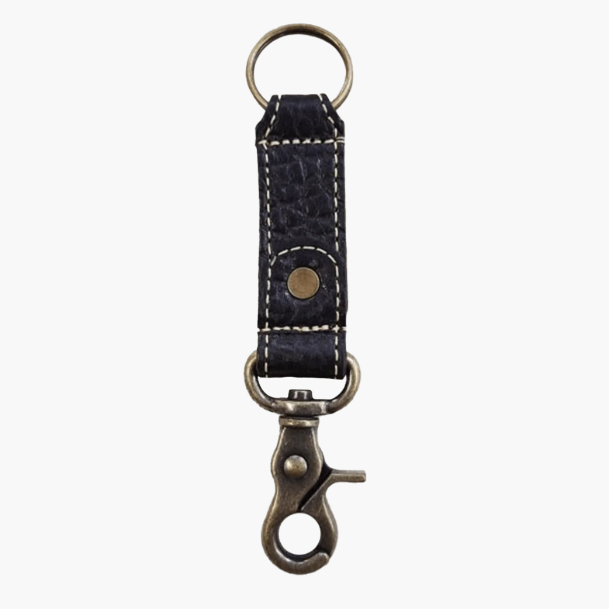 Black Bison Leather Key Chain