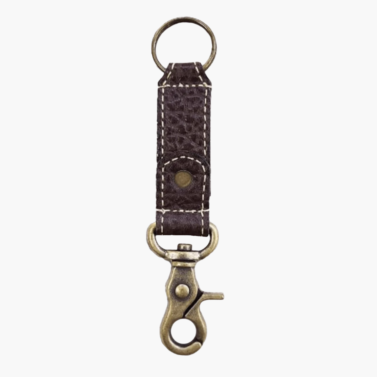 Brown Bison Leather Key Chain