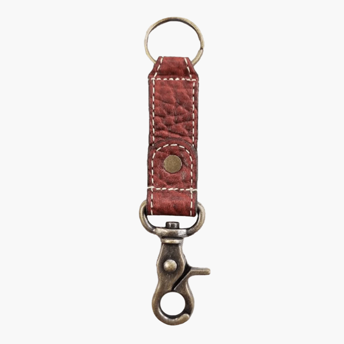 Peanut Bison Leather Key Chain