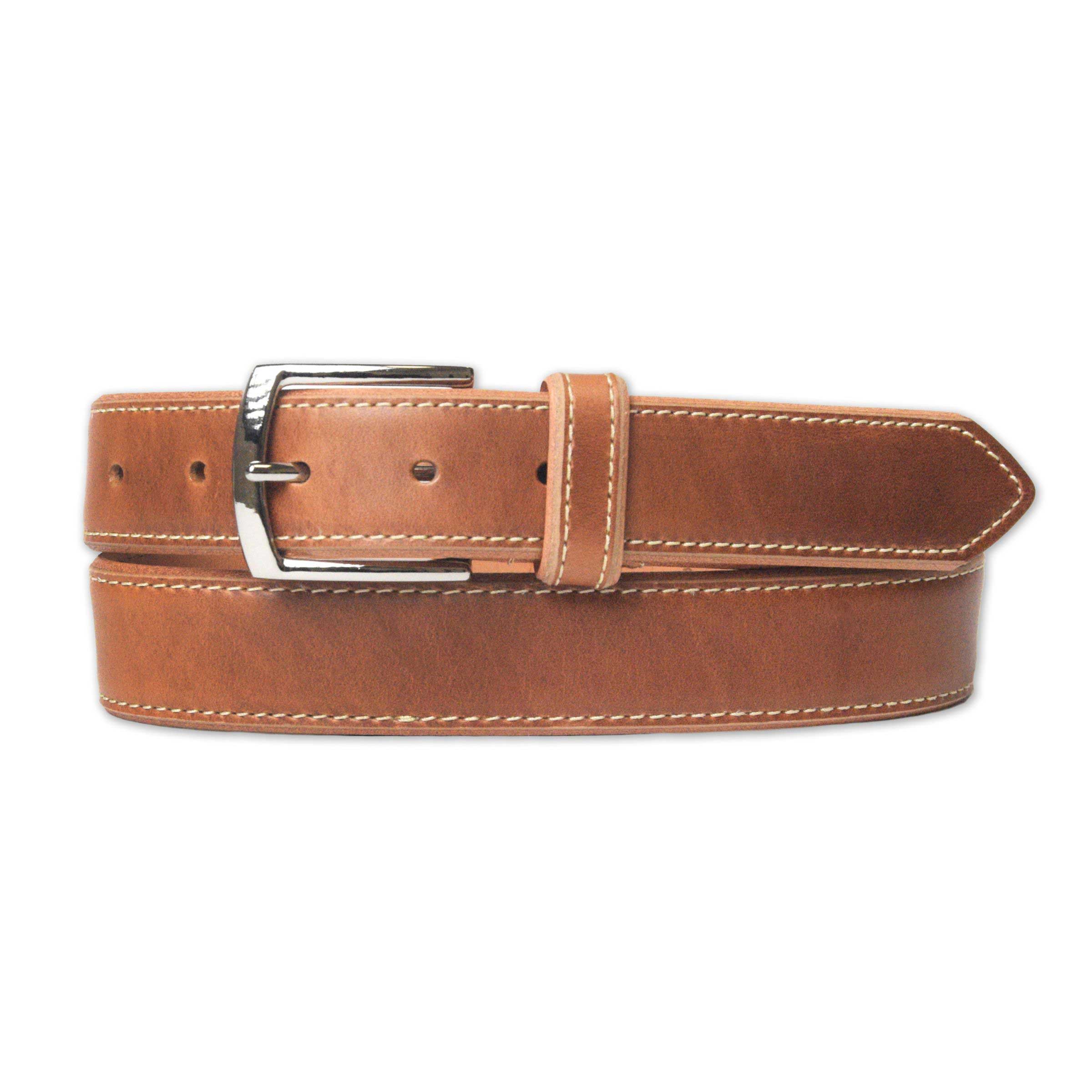 Lejon Belts men's cognac leather belt, 1.3-inch width, stylish and durable accessory for casual or formal wear.