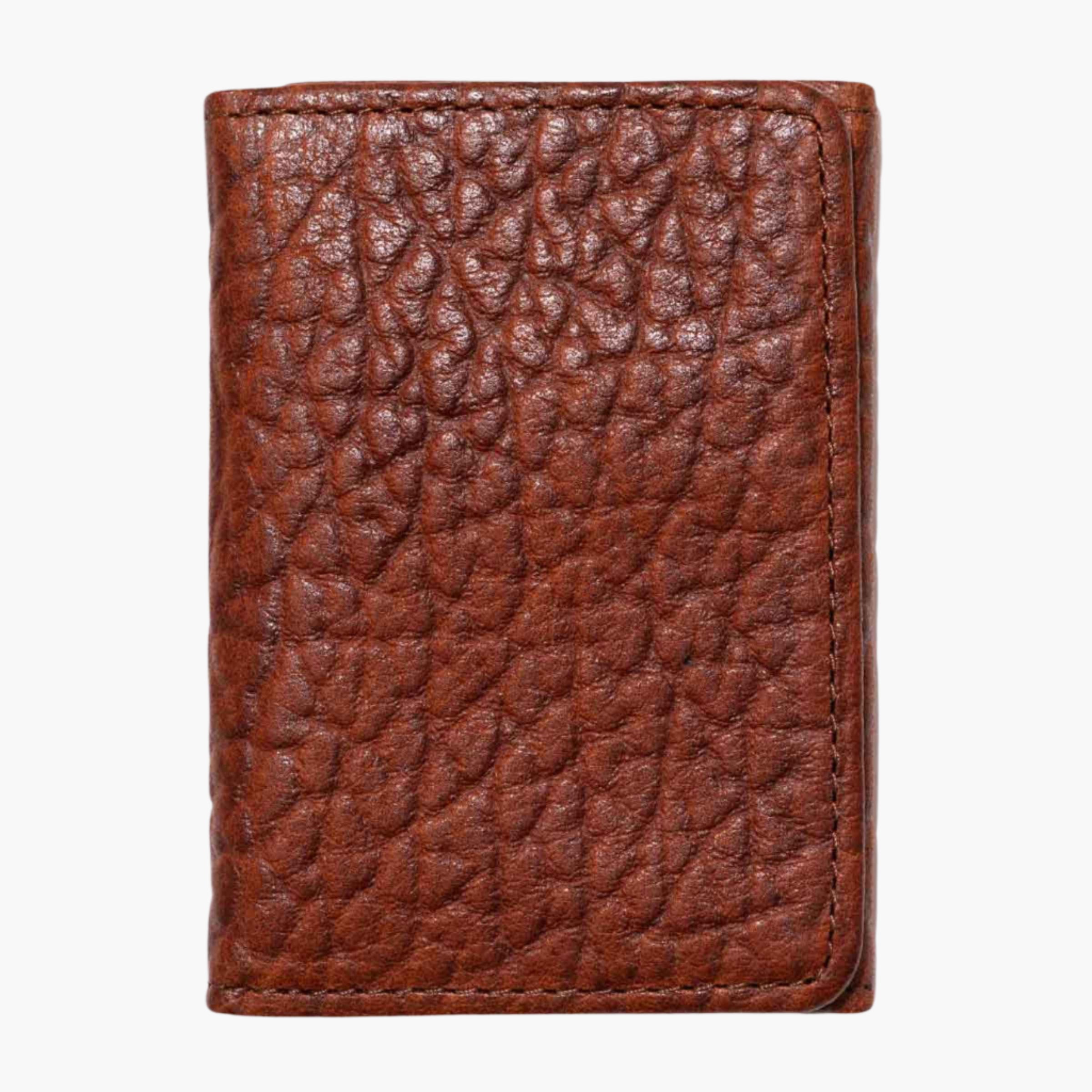 Bison Tri-Fold Peanut Wallet | Handcrafted American Bison Leather
