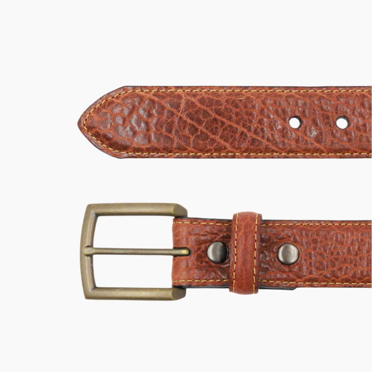 Vintage Lejon two tone leather belt brown and tan sueded cowhide size 32 HORIZON - Lejon Belts main image 4