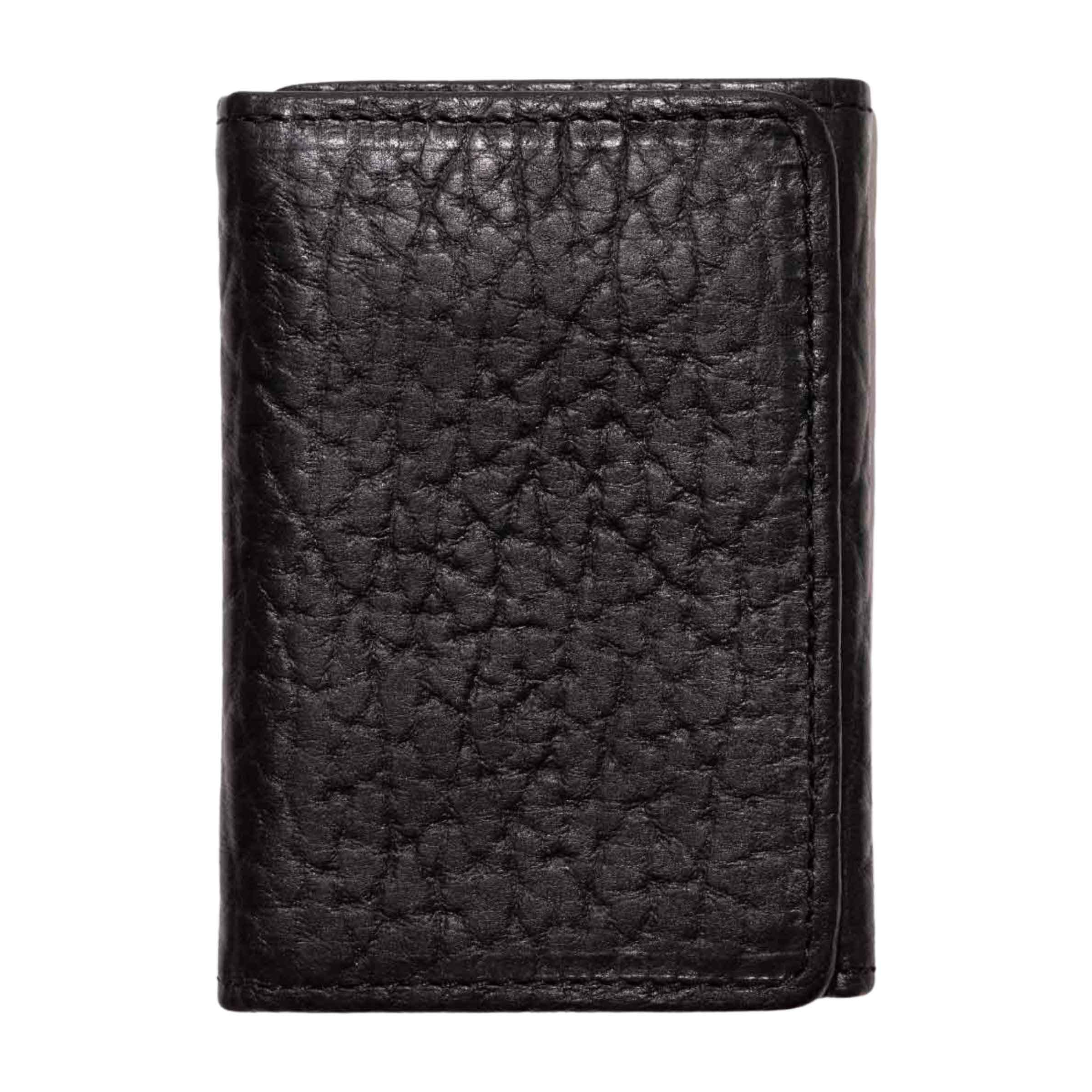 Bison leather trifold wallet 