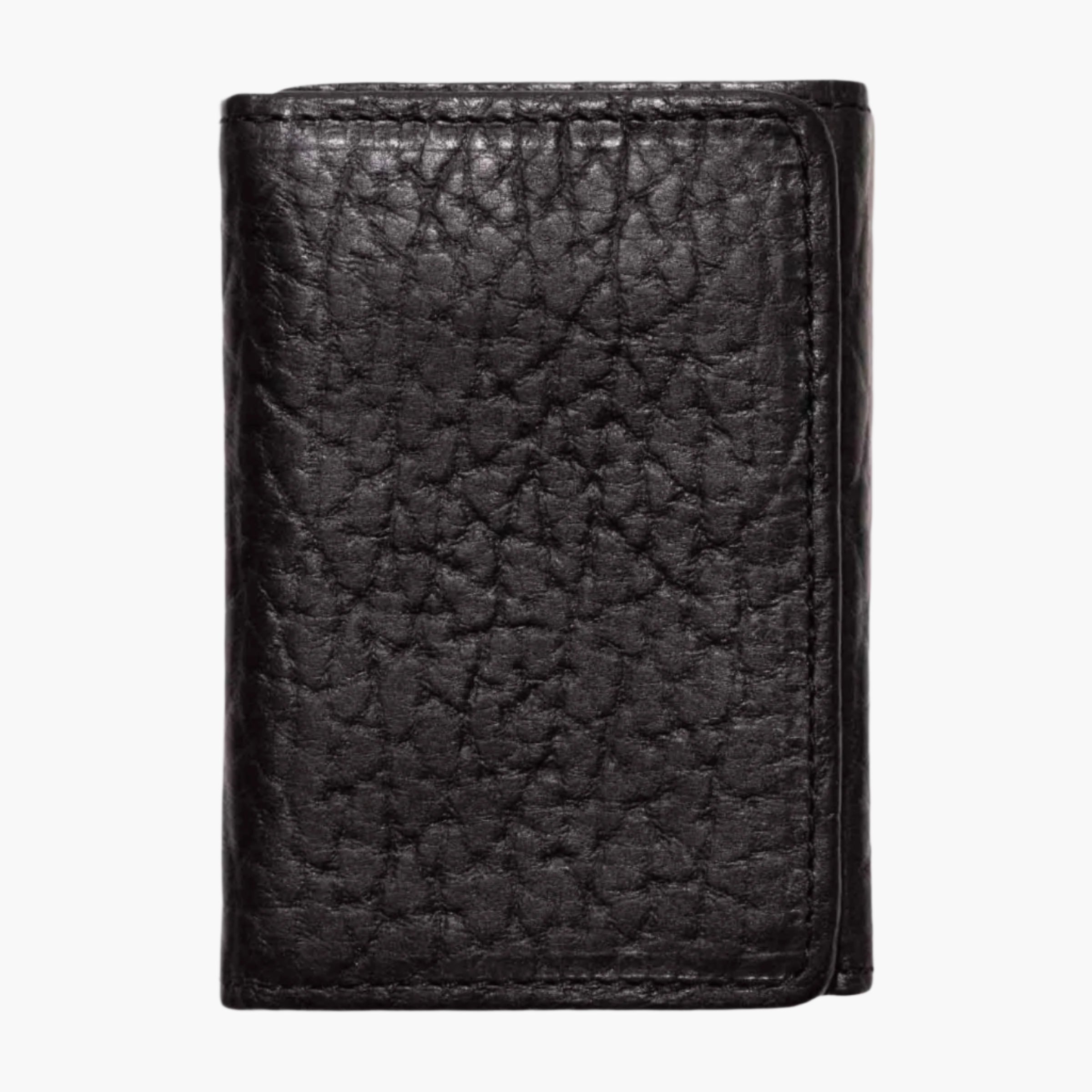 Bison Tri-Fold Black Wallet | Handcrafted American Bison Leather