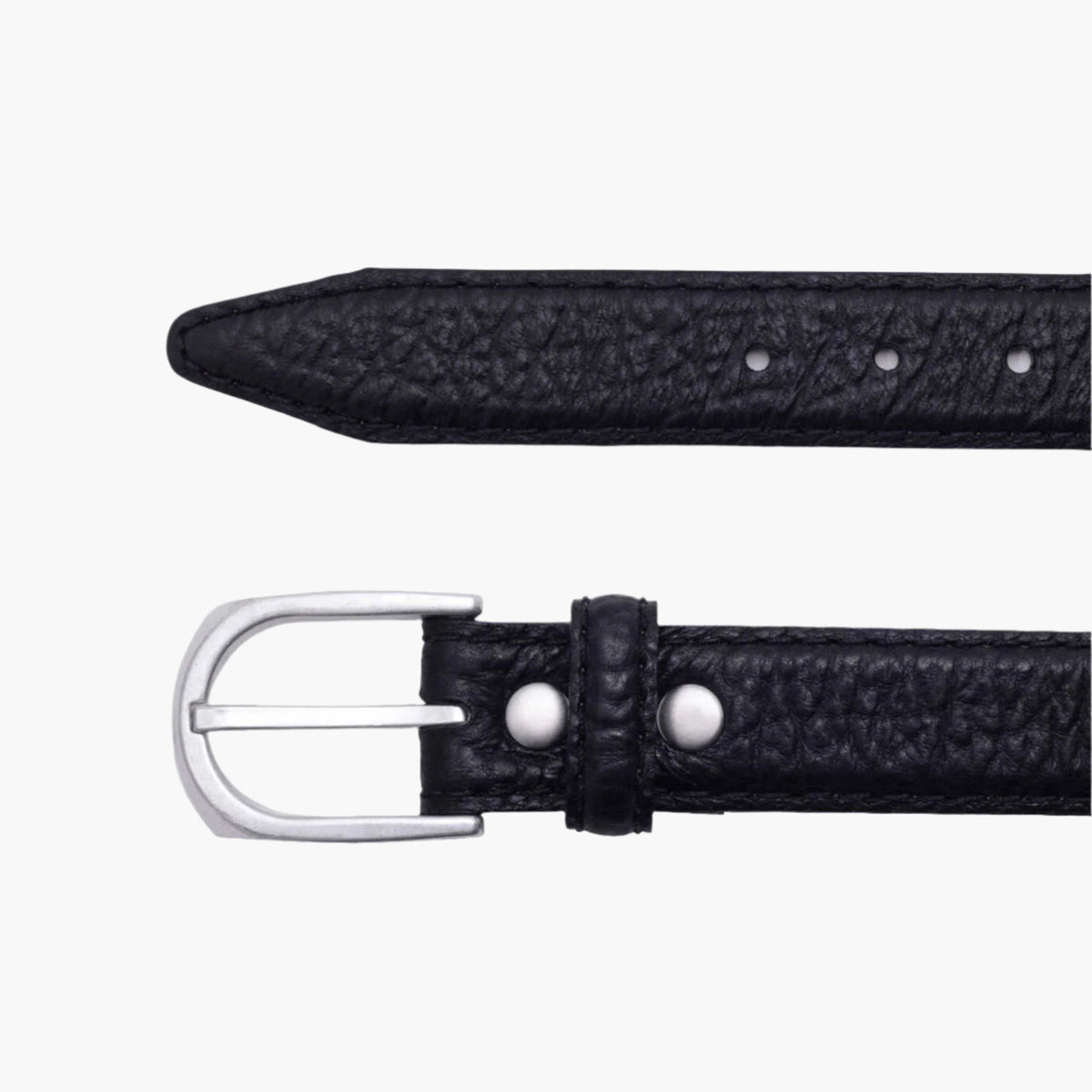 Black Belt genuine leather with Silver Buckle Bison the Luna belt Smooth Bison Leather Belt - 1 1/2 main image 4
