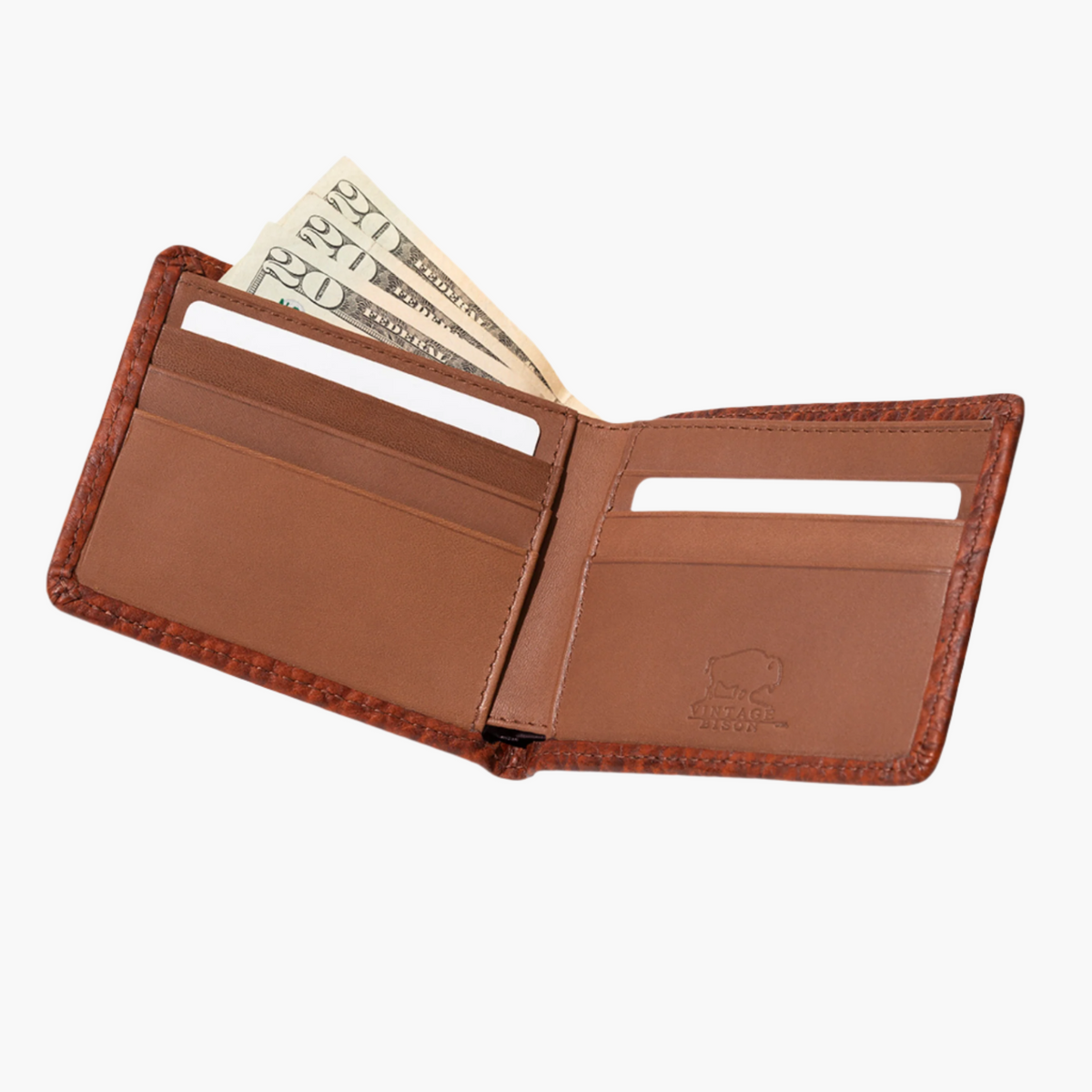 Bison Bi-Fold Peanut Wallet | Vintage Bison USA | Lejon Leather Goods
