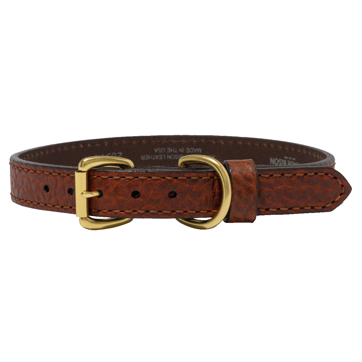 Bison leather dog collar