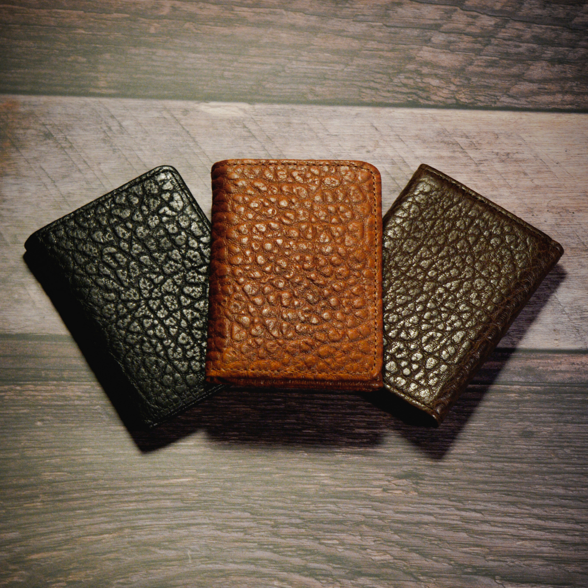 Bison Tri-Fold Peanut Wallet | Handcrafted American Bison Leather