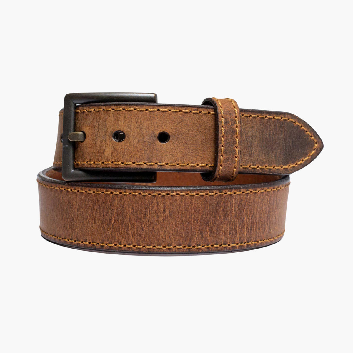 Rebe One of Kind Handmade Wide Brown Leather Belt With Front Pocket New Small Basic Brown Belt – Rafter Running M Leather main image 4
