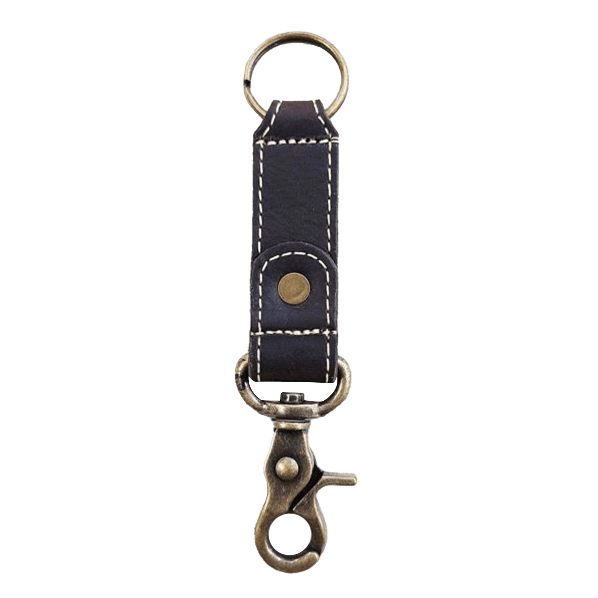 Brown Bison Leather Key Chain