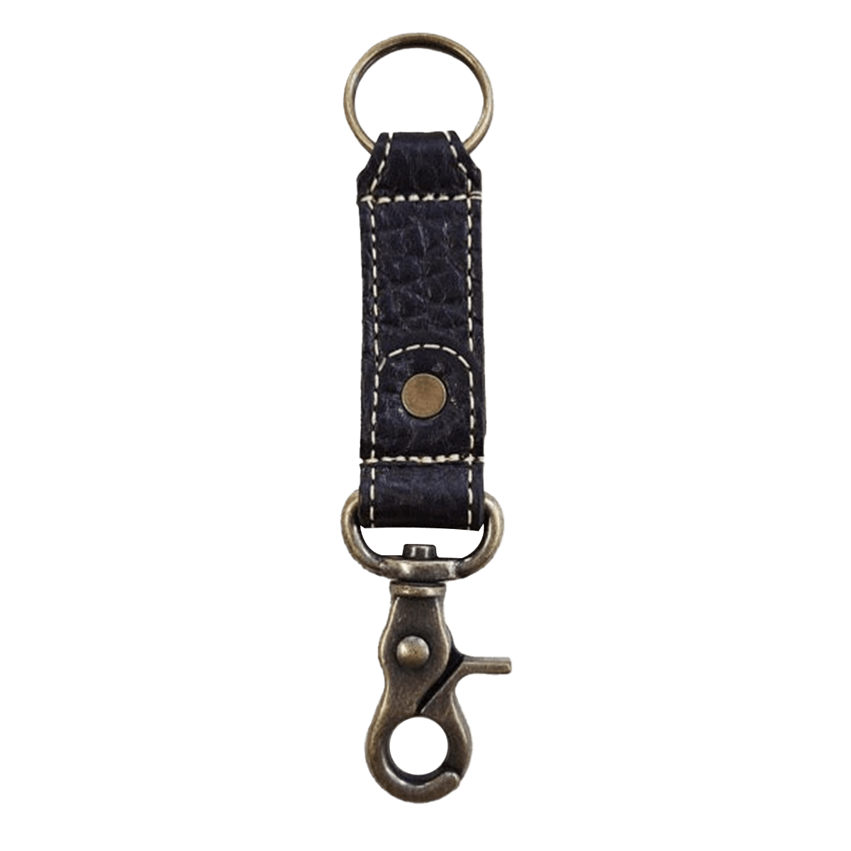 Black Bison Leather Key Chain