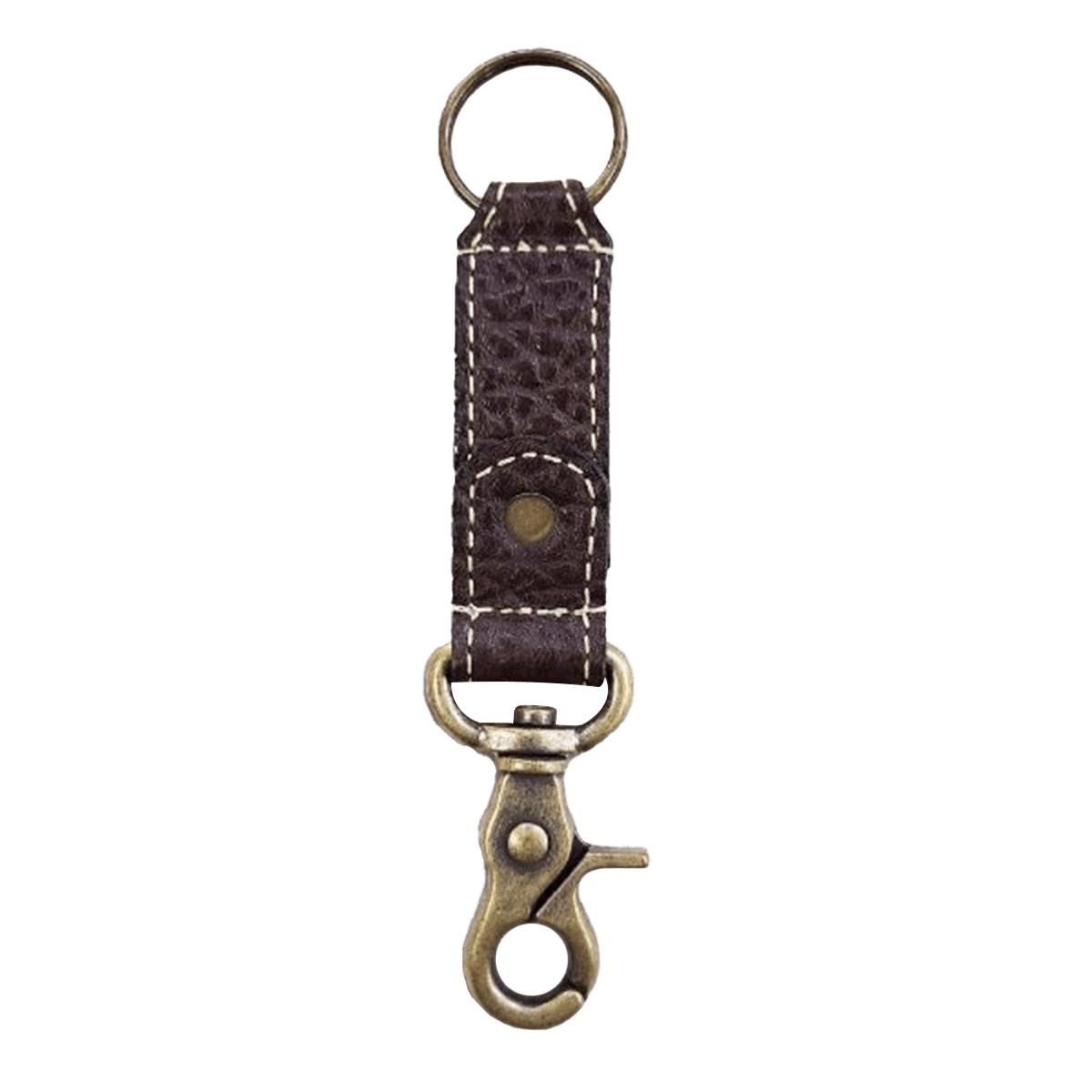 Brown Bison Leather Key Chain