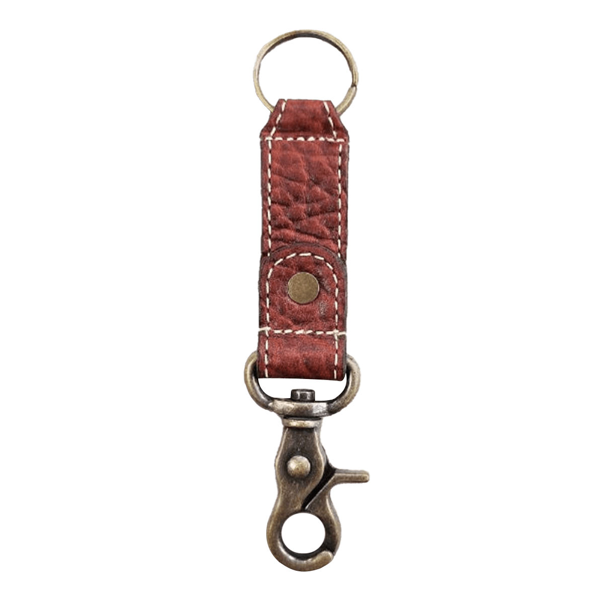 Peanut Bison Leather Key Chain