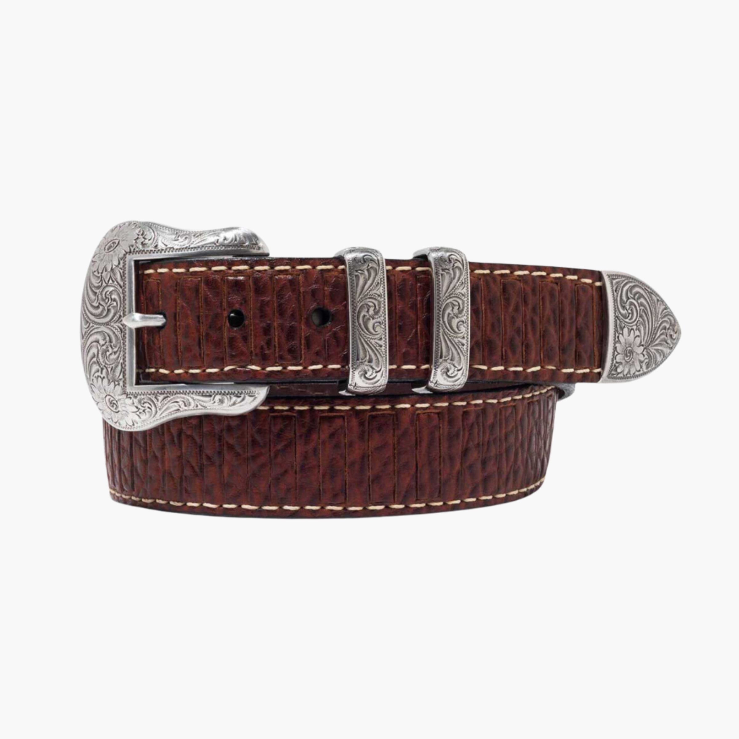 BELT FACTORY 赤白 牛革 ベルト P-58 Wild Bill Peanut | 1.5
