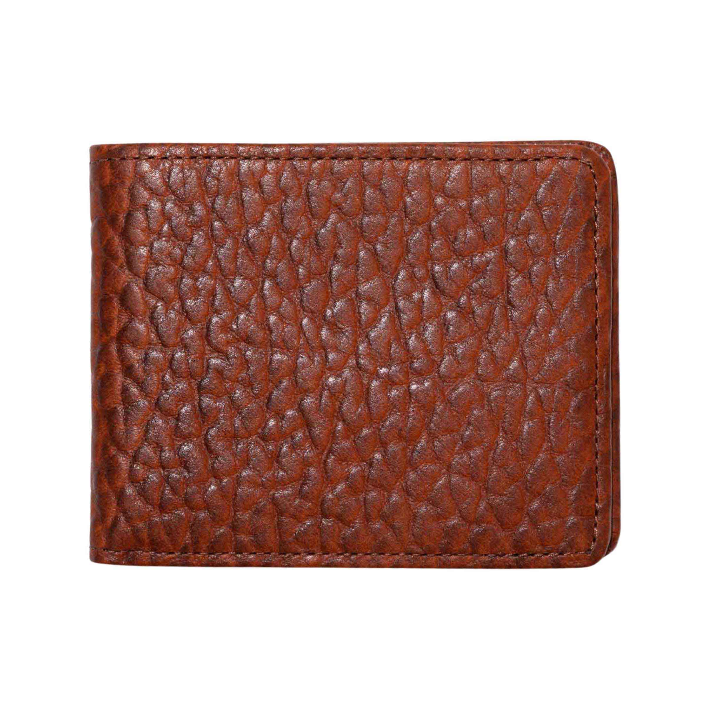 peanut colored leather bifold wallet